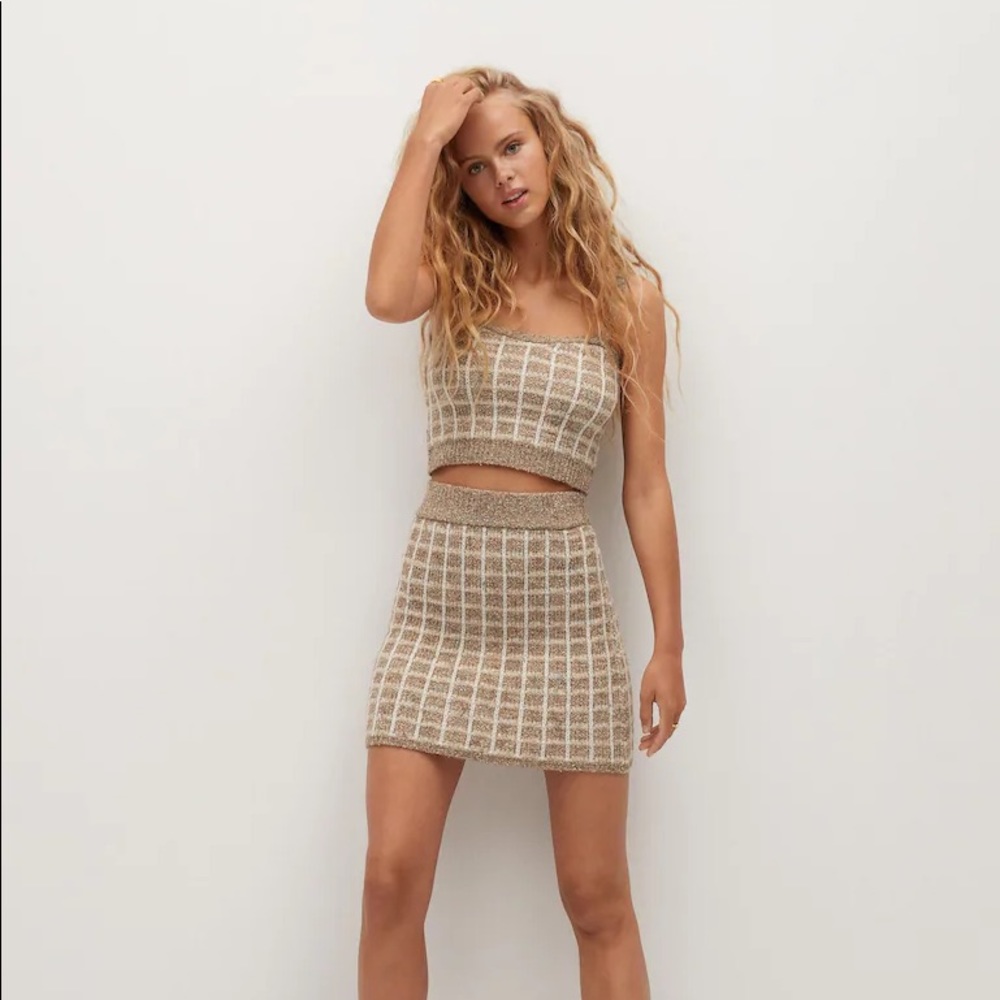 NWT Mango Check tweed knit set - Picture 4 of 16